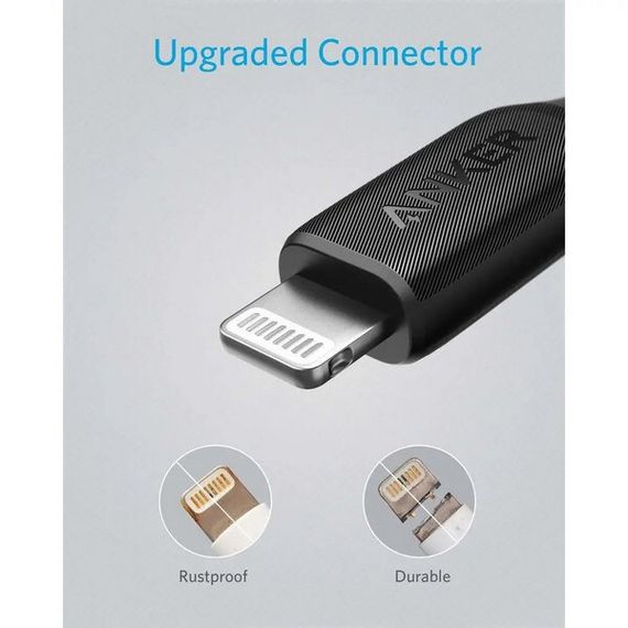 Кабель Anker PowerLine III USB-A - Lightning 1.8 м (A8813H21) белый