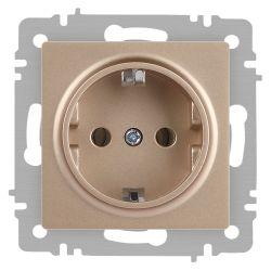 Розетка Intro Accent 6-202-04 2P+E Schuko 16А-250В IP20 СУ AL/CU шампань | Intro