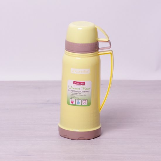 Термос 600 мл пластиковый со стеклянной колбой (2 чашки) Kamille