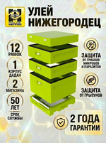 Улей ППУ Нижегородец 12 рамок Комплект 1 корпус Дадан + 2 Магазина