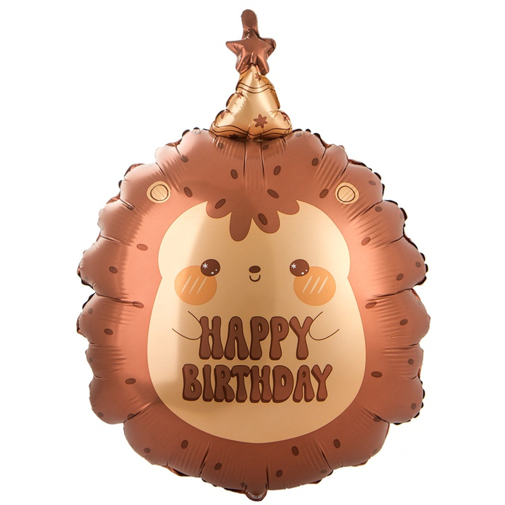 Шар Фольгированный Ежик в колпачке (Коричневый)