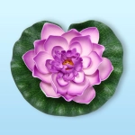 Растение водоплавающее «Кувшинка Розитта» d-17см сиреневая