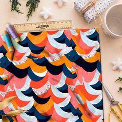 Ткань премиум флис ретро штрихи элегантности