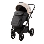 Детская универсальная коляска Adamex NOLA Deluxe 2 в 1 N-SD110 (Светло-бежевая экокожа, Черная экокожа)