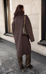 Пальто двубортное из шерсти с манишкой