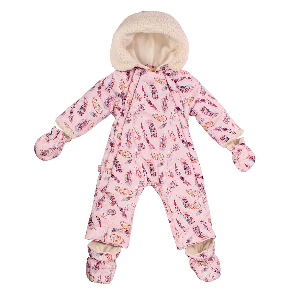 Комбинезон- Пача 300 гр. р.1 (74) принт перышки