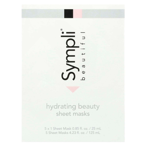 Sympli Beautiful, увлажняющая тканевая маска, 5 шт., по 25 мл (0,85 унции) каждая