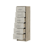 Гармония КМ 602 Комод 6 ящиков Дуб крафт серый / Дуб крафт белый