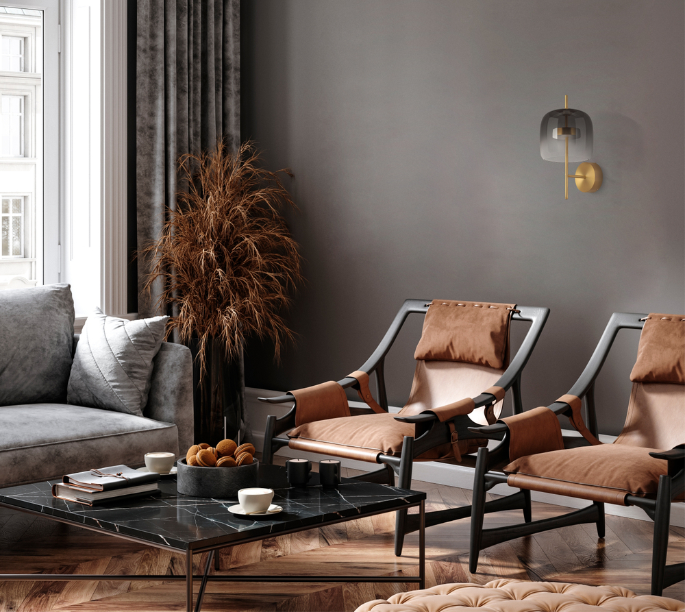 804618 Бра CUPOLA LED 9W 450LM ЗОЛОТО/ДЫМЧАТЫЙ 3000K