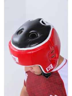 Соревновательный аккредитованный шлем из эко кожи