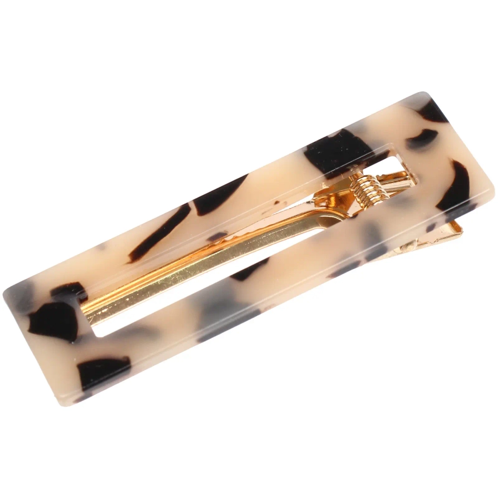 Зажим для волос «ЛАВИТА», прямоугольник, цвет белый, 6,7*2,3см (белый блистер)