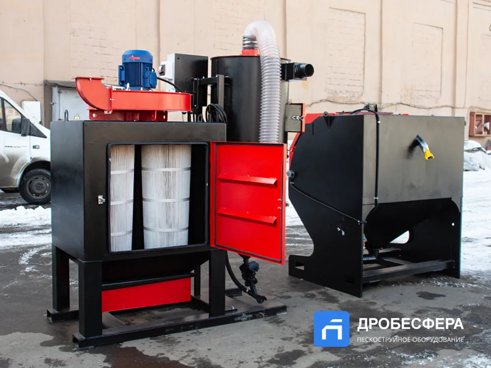 Пескоструйная камера PST КСО-130-Н-ФВР-М (4кВт) с фронтальной загрузкой