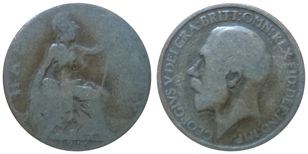 Великобритания 1/2 пенни, 1911-1925 Король Георг V G