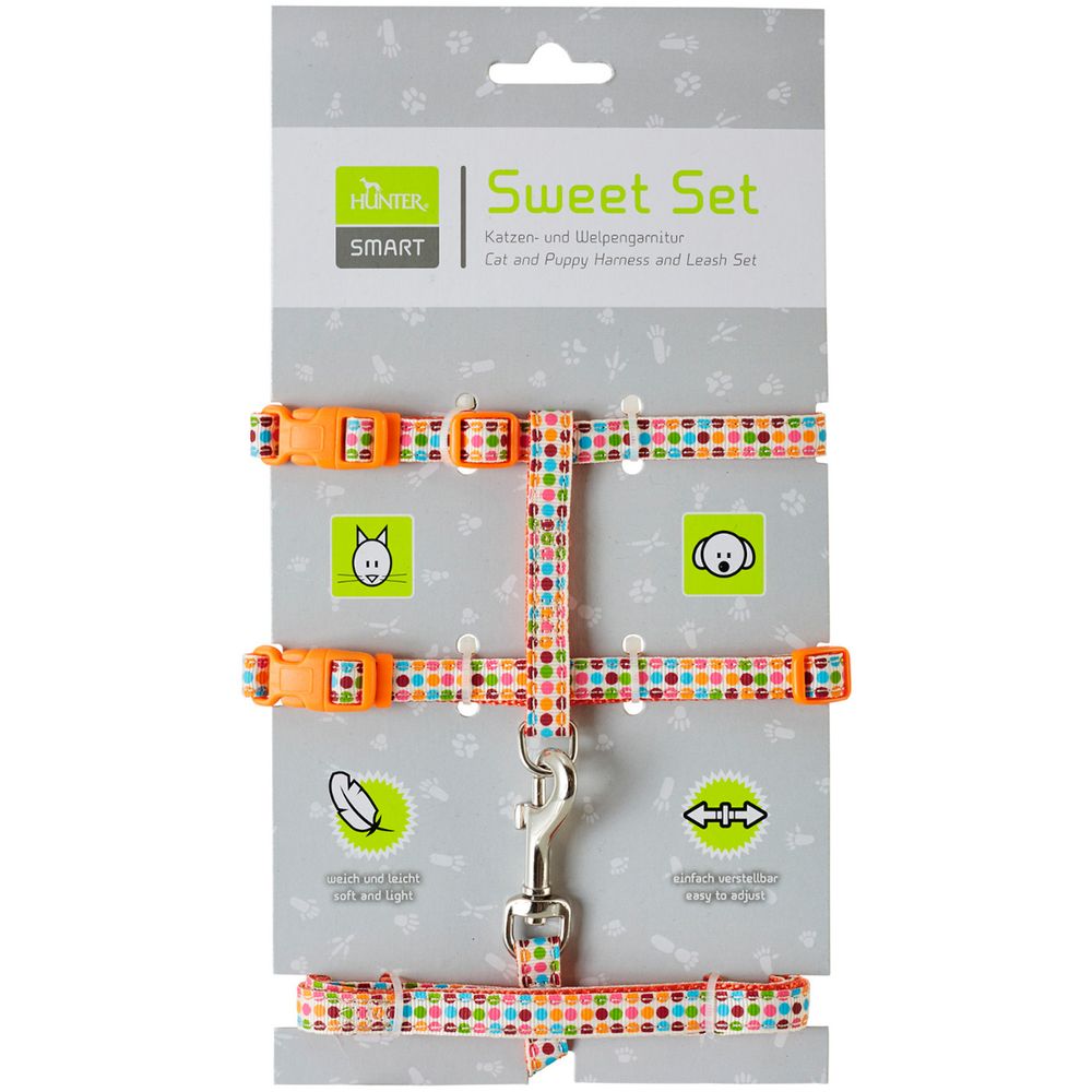 Шлейка для кошек и собак нейлон оранжевая, Hunter Smart Seventies Шлейка для кошек и собак нейлон оранжевая, Hunter Smart Seventies