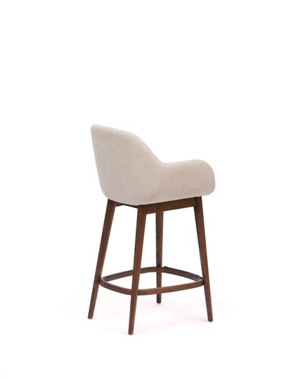 Полубарный стул Konna бежевого цвета с ножками из массива ясеня в темной отделке, 65 см Испания 