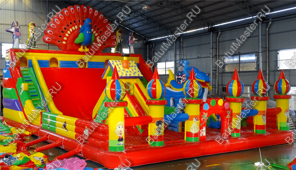 Коммерческий надувной батут "Павлин" 18*12*8,5 м