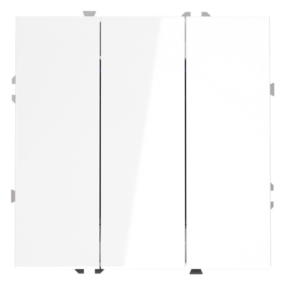 Выключатель встраиваемый VOLTUM S70 трехклавишный 10А, (белый глянцевый)