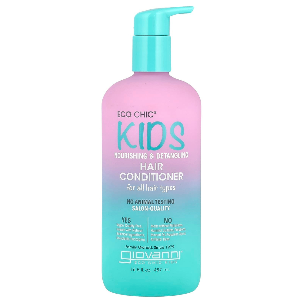 Giovanni, Eco Chic® Kids, питательный кондиционер для волос, для всех типов волос, 487 мл (16,5 жидк. унц.)