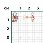 Серьги-пусеты «Мудрость жизни» из комбинированного золота с аметистом и эмалью