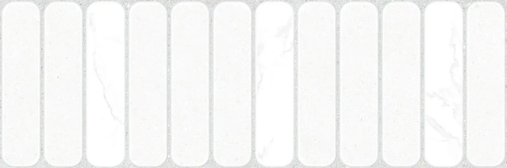 Настенная плитка Alma Ceramica TWU3090AMT37R Amarant 30x90 белая матовая под камень / под мозаику