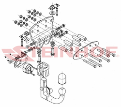 Фаркоп Steinhof T-172 для Toyota Land Cruiser 200 2008-2021, Lexus LX 2008-2021(паспорт и сертификат в комплекте)(без электрики)