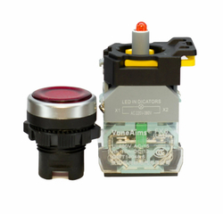 Кнопка с фиксацией 220В-380В AC с подсветкой LA38 (1NO 1NC)