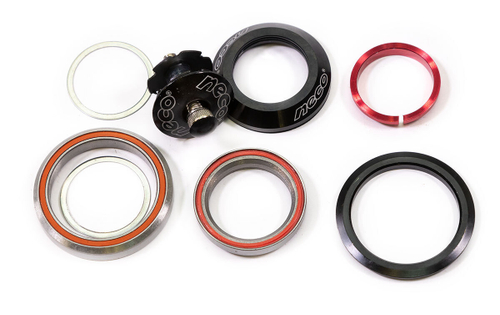 Рулевая колонка NECO, 1-1/8", б/резьбовая, интегрированная, IS 42,2/28.6 IS 52,2/39,8, подшип. 45 x 45 , с якорем, высота 9,4мм, черный