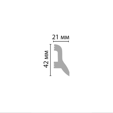 Плинтус напольный дюрополимер под покраску D230 42×21×2000 мм DecoMaster