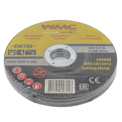 Круг отрезной 125x1.0x22.2мм-50шт WMC TOOLS WMC-CW705(50 шт к-т)