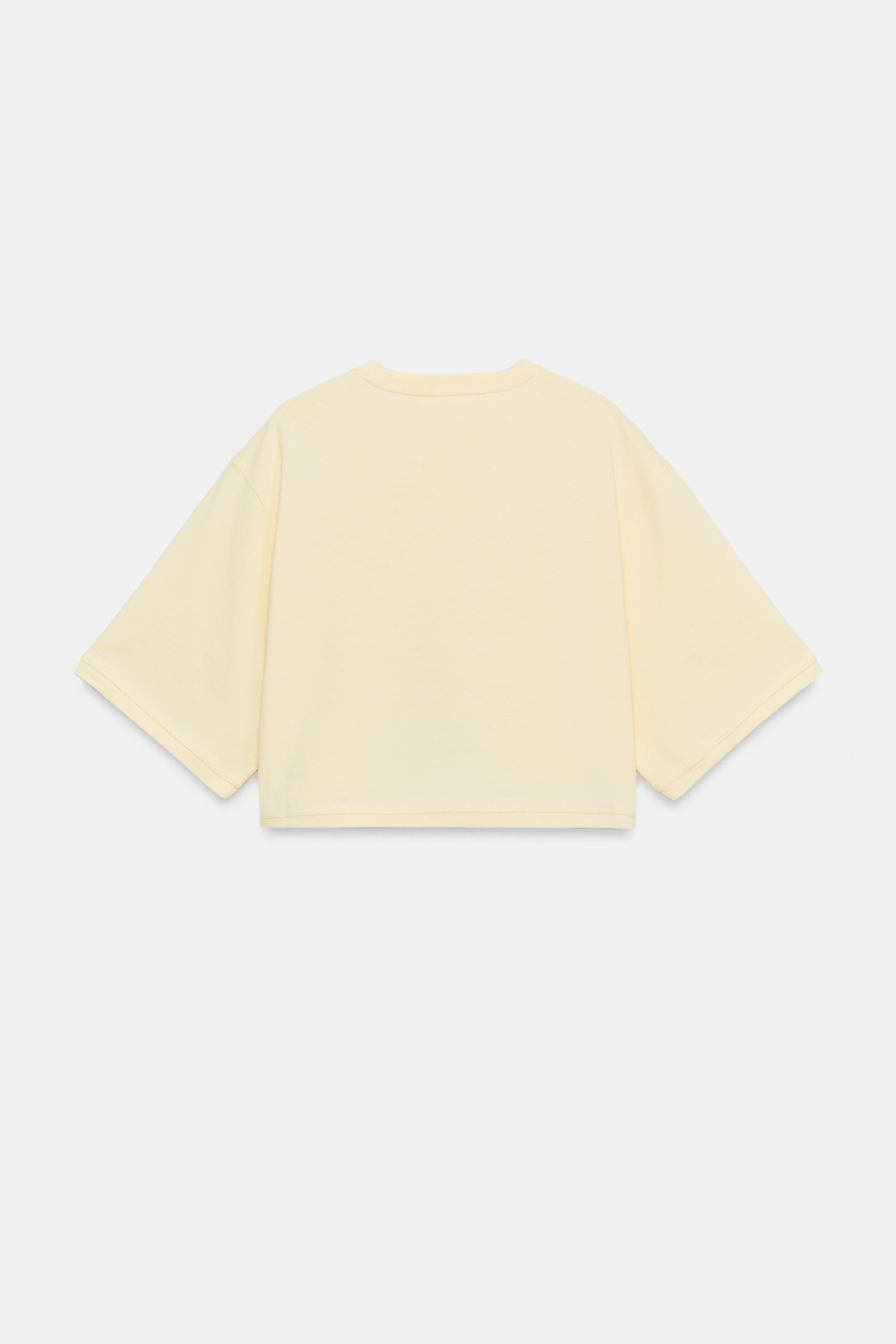 ZARA УКОРОЧЕННАЯ ФУТБОЛКА ОВЕРСАЙЗ, ЖЕЛТЫЙ