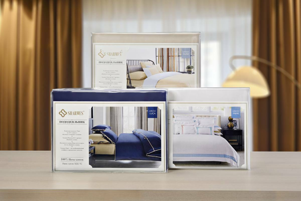 Постельное белье 2 спальное евро Sharmes Dune серое/бежевое