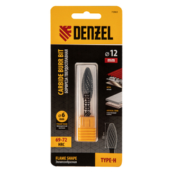 Борфреза по металлу твердосплавная, элипсообразная, тип-H, 12 мм// Denzel