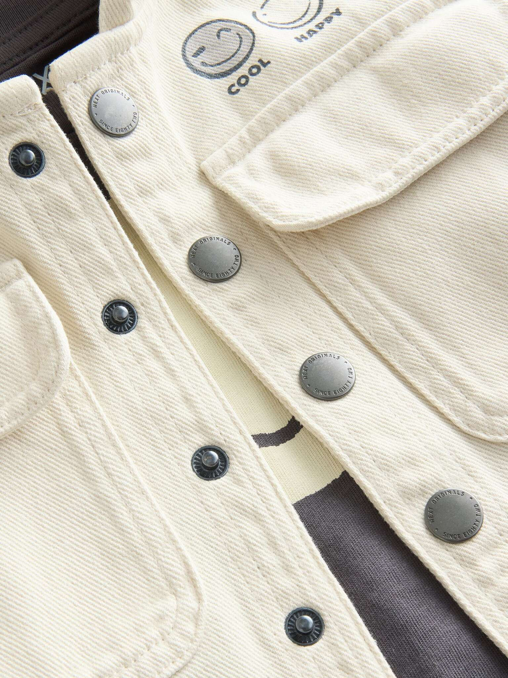 Куртка джинсовая с капюшоном и футболка в комплекте для мальчика Next AH3-452, Молочный, Серый