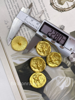 Пуговицы золотистые Скиапар. круглые с птицей