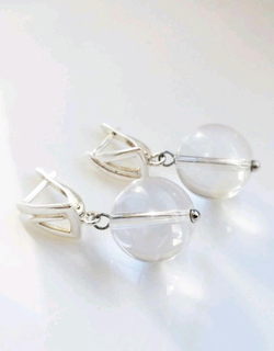 Серебряные серьги с горным хрусталем