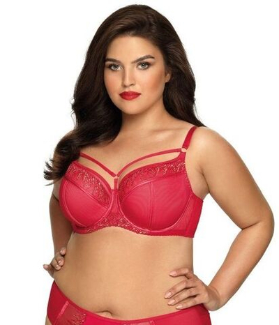 Бюстгальтер Margot с чашками plus size на тонком поролоне (Размер: 80J) (Цвет: красный)
