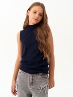 Джемпер топ с горлом 1208 синий