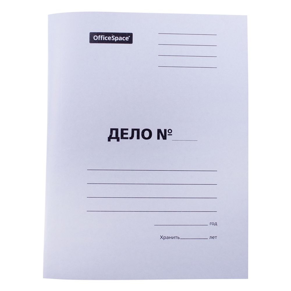 Скоросшиватель Дело, 300г/м2, картон мелованный, белый, Спейс