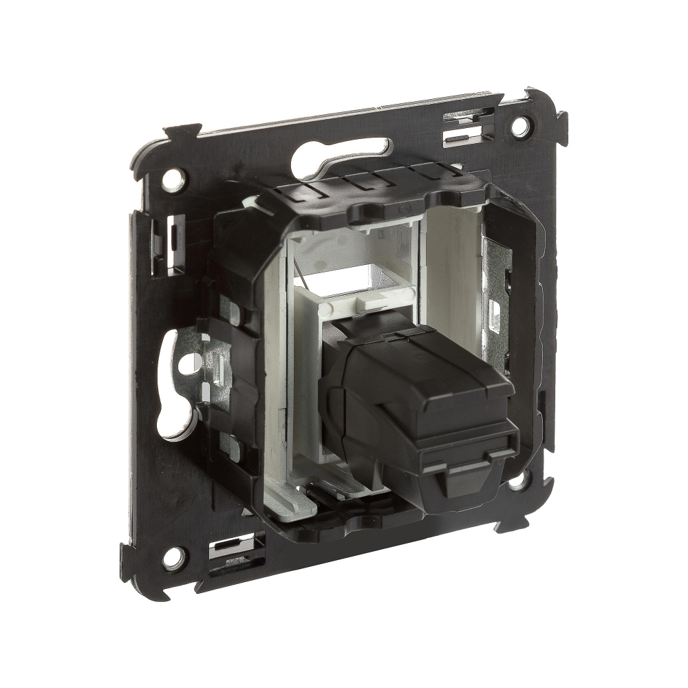 HDMI розетка одинарная в стену, тип А-А, "Avanti", "Закаленная сталь"