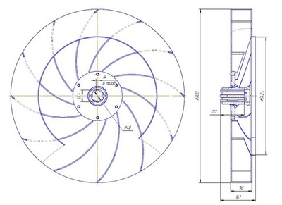Рабочее колесо дымососа ДН-8
