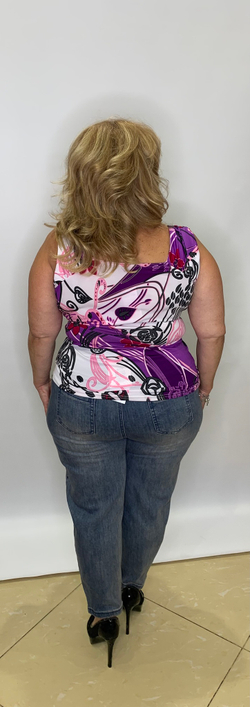 Цветной топ-майка с красивым "запахом"