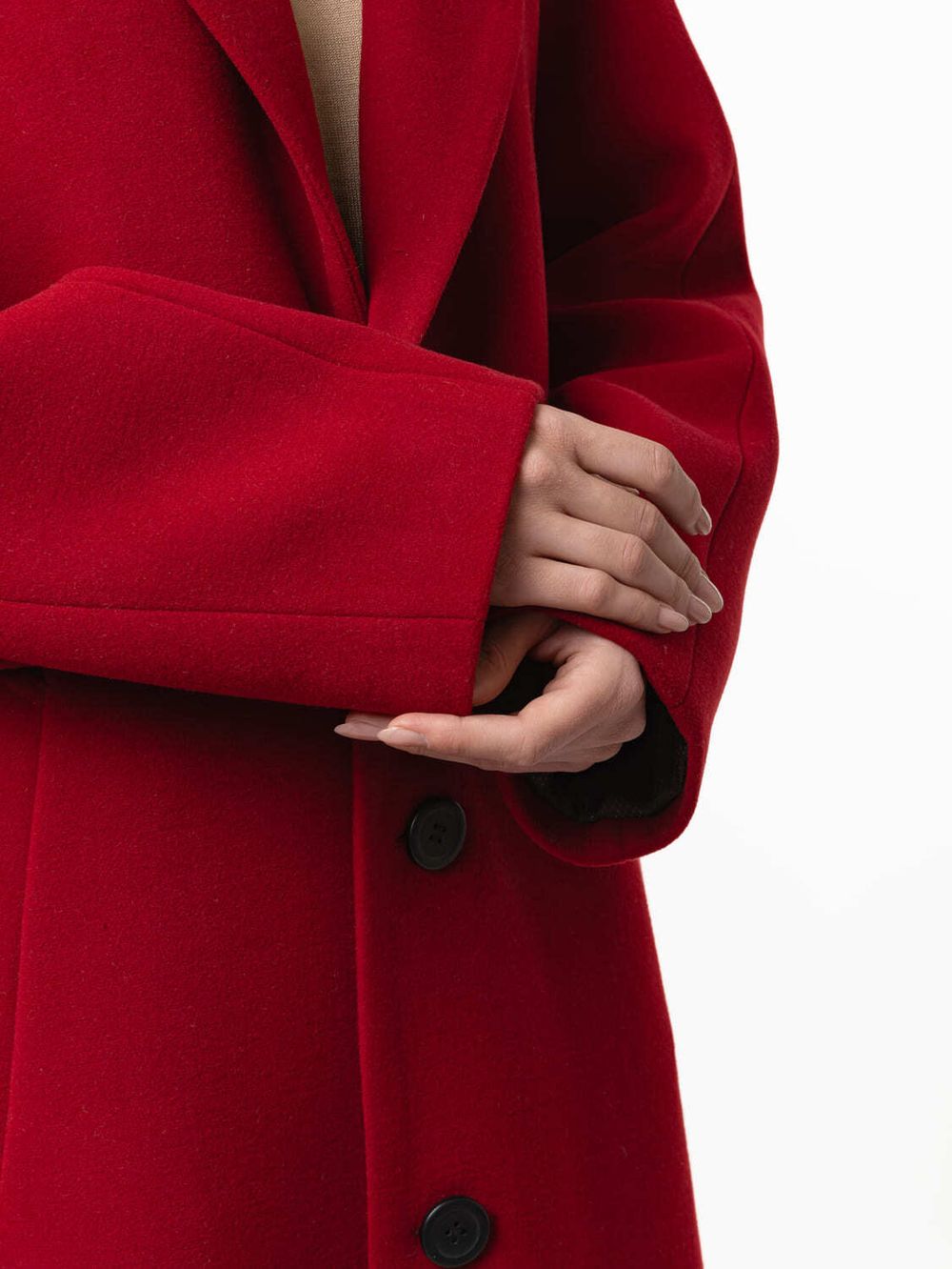 Пальто Dryg однобортное утепленное красное