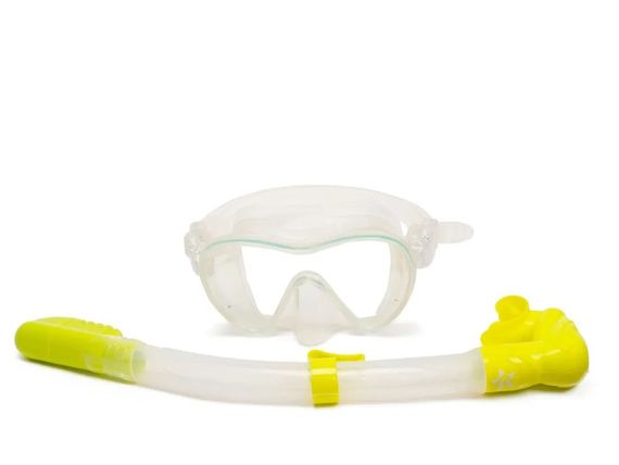 Набор маска+трубка Sargan Агидель прозрачный/желтый