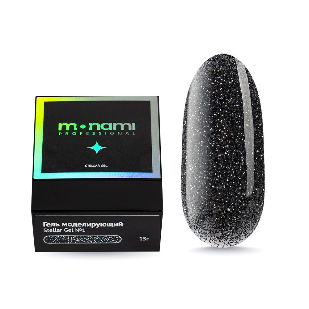 Monami Гель Stellar Gel 01 для моделирования ногтей светоотражающий, 15 гр