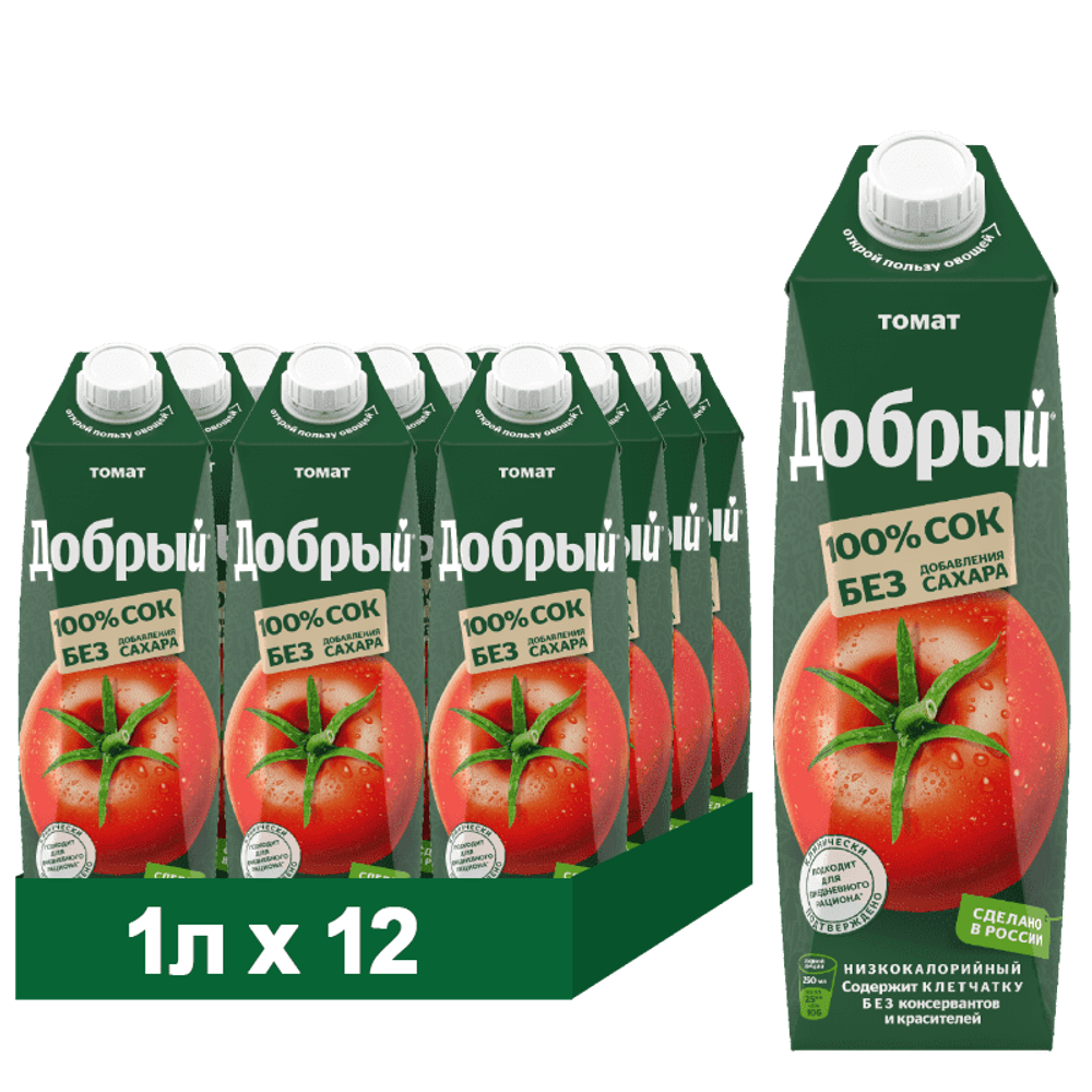 Добрый сок "Томат" 1,0 л. (12 шт. в упаковке)