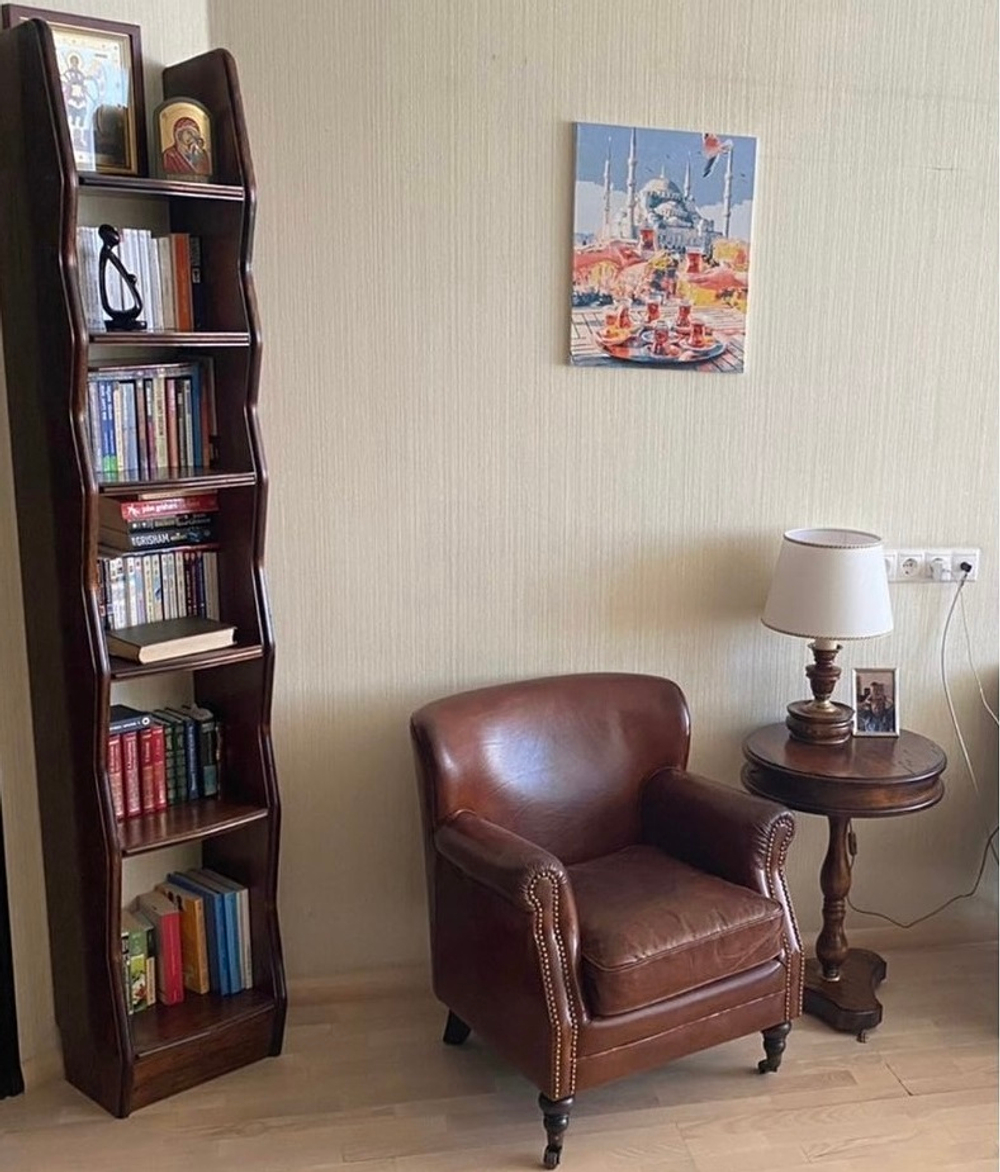 Этажерка высокая из натурального дерева 198 см