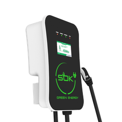 Зарядная станция S’OK Green Energy M3W Series Wallbox EV Charger SM3W10732542-7, 1-phase, 7kw (32a/ 220v), OCPP 1.6J, уровень защиты IP54, кабель 7.5м