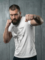 Футболка спортивная хлопковая мужская белая LEGENDA Череп Каратель