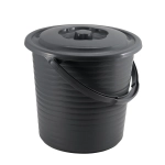 Ведро пищевое с крышкой рифленое RUNIS 15 л пластик, графит