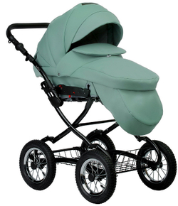 Детская коляска Indigo Barbara Eco Classic 3 в 1 с автокреслом Avionaut Cosmo Be01 шалфей кожа